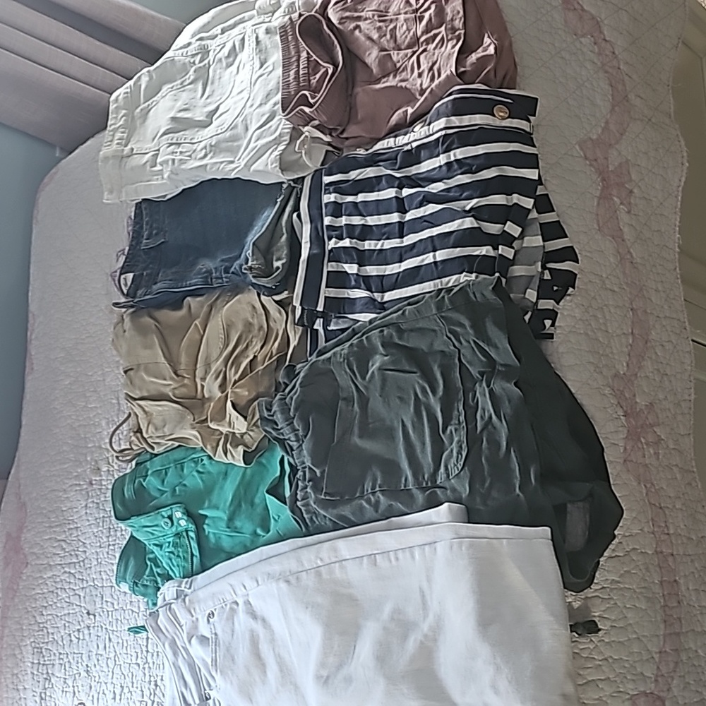 Lot of summer shorts and white jeans